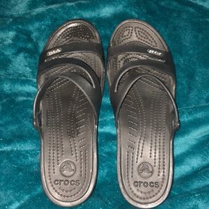 Black CROCS slip-on sandals